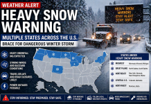 Heavy Snow Warning Issued Across U.S. as Multiple States Brace for Winter Storm Heavy Snow Warning Issued Across U.S