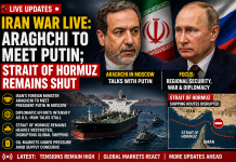 Iran Seeks Moscow Backing as Araghchi Meets Putin; Strait of Hormuz Remains Closed Iran war live