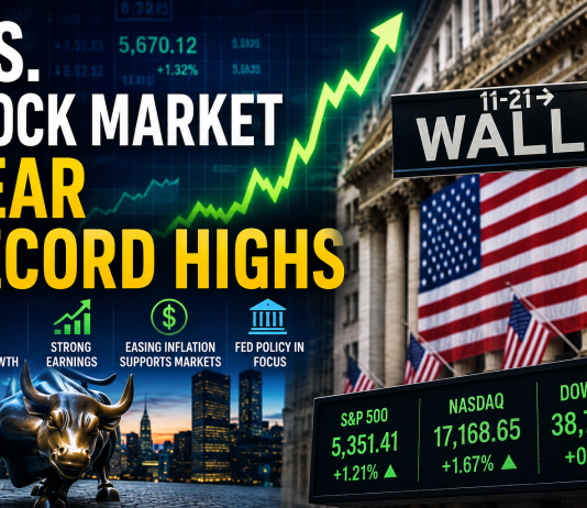 U.S. Stock Market Near Record Highs as AI Boom, Strong Earnings Fuel Wall Street Rally
