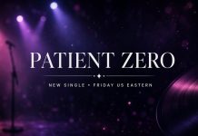 Taylor Swift Patient Zero: New Single Due Friday After Kelce Wedding Dark concert stage lights with mic silhouette and vinyl edge; text Patient Zero new single Friday US Eastern