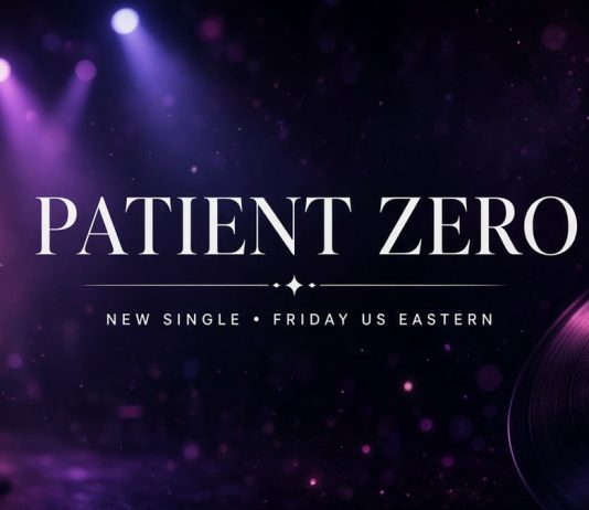 Taylor Swift Patient Zero: New Single Due Friday After Kelce Wedding Dark concert stage lights with mic silhouette and vinyl edge; text Patient Zero new single Friday US Eastern