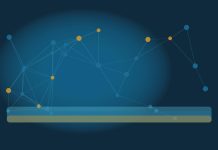 Unemployment Rate vs Labor Force Participation: What’s the Difference? Abstract navy network of teal and gold nodes connected by cyan lines above soft ratio bands, suggesting labor-market linkages without showing people or real data labels