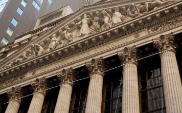 Stocks Face Oil and Bond Yield Test This Week as Fed Minutes Loom Broad Street facade of the New York Stock Exchange with its columns and carved pediment in Lower Manhattan