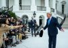 White House Says Trump Won’t Repay Taxpayers for Ads That Already Aired President Donald Trump gestures while speaking to reporters and camera crews on the White House South Lawn