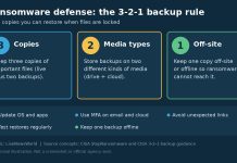 What Is Ransomware and How to Protect Your Devices Infographic of the 3-2-1 backup rule for ransomware defense