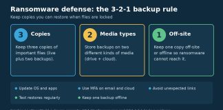 What Is Ransomware and How to Protect Your Devices Infographic of the 3-2-1 backup rule for ransomware defense