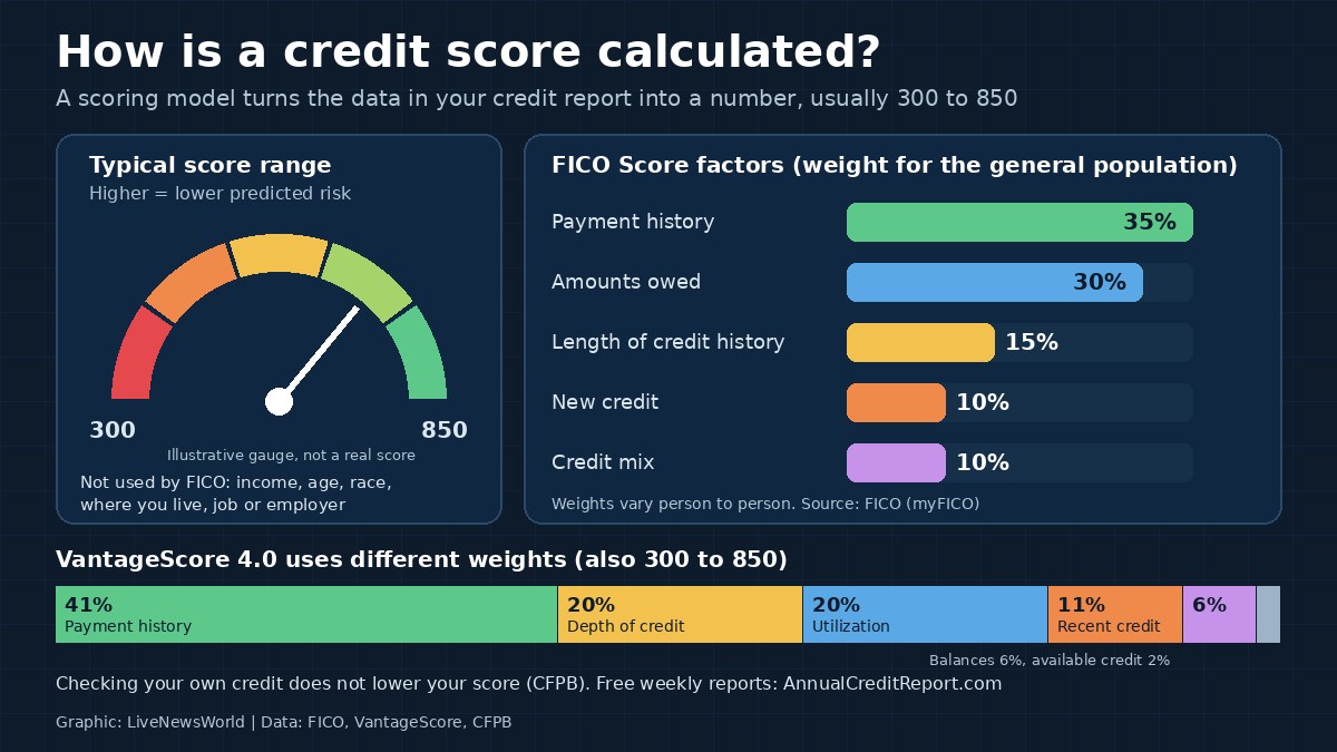 How Is a Credit Score Calculated? FICO Factors Explained